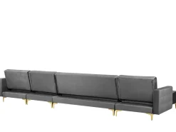 Beliani 6-Istuttava U-Kulmavuodesohva Ja Rahi Sametti Harmaa Aberdeen Cheap