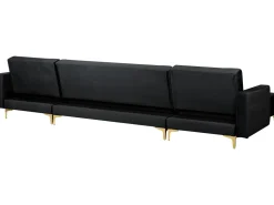 Beliani 5-Istuttava U-Kulmavuodesohva Ja Rahi Sametti Musta Aberdeen Clearance