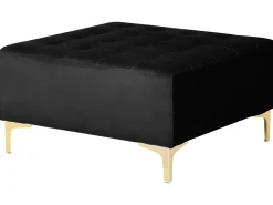 Beliani 5-Istuttava U-Kulmavuodesohva Ja Rahi Sametti Musta Aberdeen Clearance