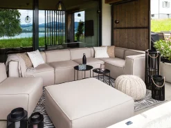 Beliani 7-Istuttava Ulkokulmasohva Ja Rahi Kangas Vasenk. Beige Arezzo Shop