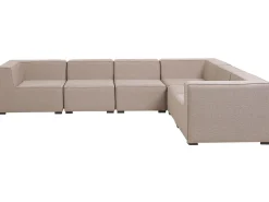 Beliani 7-Istuttava Ulkokulmasohva Ja Rahi Kangas Vasenk. Beige Arezzo Shop