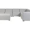 Beliani 7-Istuttava Ulkokulmasohva Ja Rahi Kangas Vasenk. Vaaleanharmaa Arezzo Hot