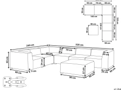 Beliani 7-Istuttava Ulkokulmasohva Ja Rahi Kangas Oikeak. Vaaleanharmaa Arezzo Online