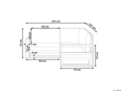 Beliani 2-Istuttava Ulkokulmasohva Sertifioitu Akaasia Mahonginruskea Timor Ii Cheap