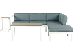 Beliani 5-Istuttava Ulkokulmasohvaryhma Alumiini Valkoinen/Vihrea Messina Online