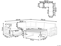 Beliani 5-Istuttava Ulkokulmasohvaryhma Sertifioitu Akaasia Tumma Puu Timor Ii Fashion