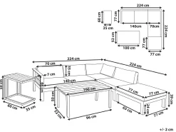 Beliani 5-Istuttava Ulkokulmasohvaryhma Alumiini Valkoinen/Beige Messina Discount