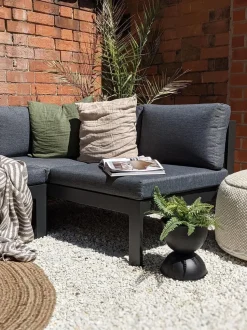 Beliani 5-Istuttava Ulkokulmasohvaryhma Alumiini Musta/Harmaa Messina Cheap