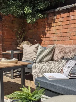 Beliani 5-Istuttava Ulkokulmasohvaryhma Alumiini Musta/Harmaa Messina Cheap