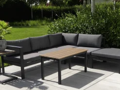 Beliani 5-Istuttava Ulkokulmasohvaryhma Alumiini Musta/Harmaa Messina Cheap