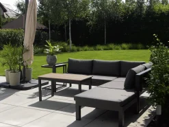 Beliani 5-Istuttava Ulkokulmasohvaryhma Alumiini Musta/Harmaa Messina Cheap