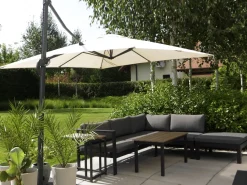 Beliani 5-Istuttava Ulkokulmasohvaryhma Alumiini Musta/Harmaa Messina Cheap