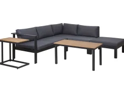 Beliani 5-Istuttava Ulkokulmasohvaryhma Alumiini Musta/Harmaa Messina Cheap