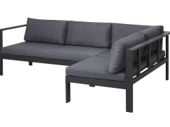 Beliani 5-Istuttava Ulkokulmasohvaryhma Alumiini Musta/Harmaa Messina Cheap