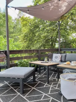 Beliani 5-Istuttava Ulkokulmasohvaryhma Alumiini Musta/Harmaa Messina Cheap