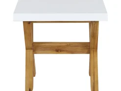 Beliani 8-Istuttava Ulkoruokailuryhma Jakkaroilla Kuitusementti Valkoinen Olbia Clearance