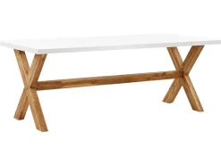 Beliani 8-Istuttava Ulkoruokailuryhma Jakkaroilla Kuitusementti Valkoinen Olbia Clearance