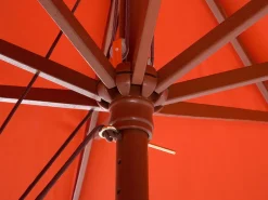 Beliani 8-Istuttava Ulkoruokailuryhma Aurinkovarjolla Akasiapuu Tummanpunainen Maui Best