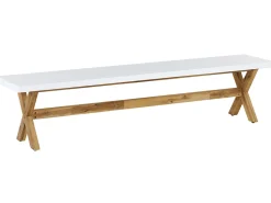 Beliani 8-Istuttava Ulkoruokailuryhma Penkeilla Ja Jakkaroilla Valkoinen Olbia Online