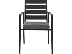 Beliani 6-Istuttava Ulkoruokailuryhma Alumiini Musta/Harmaa Valcanetto/Taviano Cheap