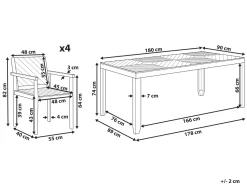 Beliani 4-Istuttava Ulkoruokailuryhma Akaasia Vaalea Puu Baratti Outlet