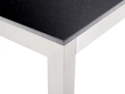 Beliani 6-Istuttava Ulkoruokailuryhma Graniittitaso Tekstiilituolit Musta/Beige Grosseto Cheap