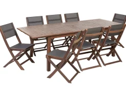 Beliani 8-Istuttava Ulkoruokailuryhma Akaasia Tumma Puu Cesana Flash Sale