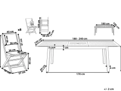 Beliani 8-Istuttava Ulkoruokailuryhma Akaasia Tumma Puu Cesana Flash Sale