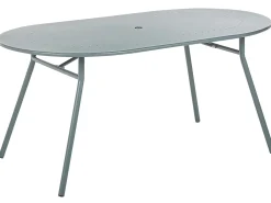 Beliani 4-Istuttava Ulkoruokailuryhma Aurinkovarjolla Teras Vaaleansininen Calvi Store