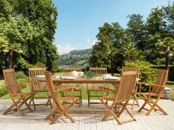 Beliani 8-Istuttava Ulkoruokailuryhma Akasiapuu Vaalea Puu Maui Cheap