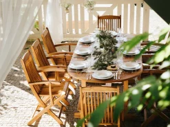 Beliani 8-Istuttava Ulkoruokailuryhma Akasiapuu Vaalea Puu Maui Cheap