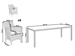 Beliani 8-Istuttava Ulkoruokailuryhma Polyrottinki Tummanruskea Italy Best Sale