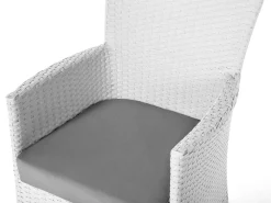 Beliani 8-Istuttava Ulkoruokailuryhma Polyrottinki Valkoinen Italy New