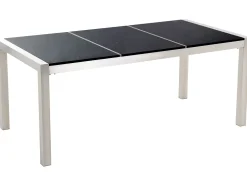 Beliani 6-Istuttava Ulkoruokailuryhma 3-Osainen Graniittitaso Tekstiilituolit Musta Grosseto Online