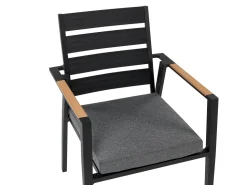 Beliani 4-Istuttava Ulkoruokailuryhma Alumiini Musta/Harmaa Olmetto/Taviano New