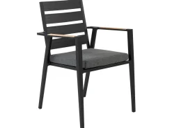 Beliani 4-Istuttava Ulkoruokailuryhma Alumiini Musta/Harmaa Olmetto/Taviano New