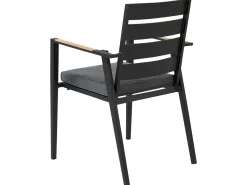 Beliani 4-Istuttava Ulkoruokailuryhma Alumiini Musta/Harmaa Olmetto/Taviano New