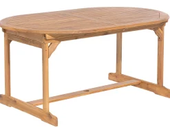 Beliani 8-Istuttava Ulkoruokailuryhma Aurinkovarjolla Akasiapuu Beige/Sininen Maui Sale