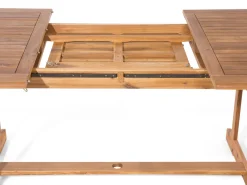 Beliani 8-Istuttava Ulkoruokailuryhma Aurinkovarjolla Akasiapuu Beige/Sininen Maui Sale