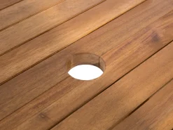 Beliani 8-Istuttava Ulkoruokailuryhma Aurinkovarjolla Akasiapuu Beige/Sininen Maui Sale