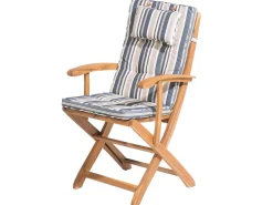 Beliani 8-Istuttava Ulkoruokailuryhma Aurinkovarjolla Akasiapuu Beige/Sininen Maui Sale