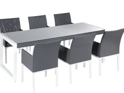 Beliani 6-Istuttava Ulkoruokailuryhma Alumiini Harmaa Bacoli Best Sale