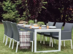 Beliani 6-Istuttava Ulkoruokailuryhma Alumiini Harmaa Bacoli Best Sale