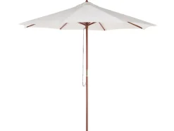 Beliani 6-Istuttava Ulkoruokailuryhma Aurinkovarjolla Vaalea Akasiapuu Maui Outlet