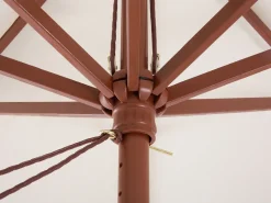 Beliani 6-Istuttava Ulkoruokailuryhma Aurinkovarjolla Vaalea Akasiapuu Maui Outlet