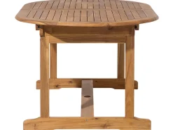 Beliani 6-Istuttava Ulkoruokailuryhma Aurinkovarjolla Vaalea Akasiapuu Maui Outlet