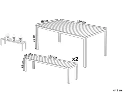 Beliani 6-Istuttava Ulkoruokailuryhma Alumiini Musta Nardo Shop