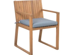 Beliani 8-Istuttava Ulkoruokailuryhma Akaasia Vaalea Puu/Sininen Sassari Online