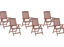 Beliani 6-Istuttava Ulkoruokailuryhma Aurinkovarjolla Tumma Akasiapuu Toscana Discount