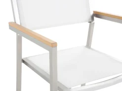 Beliani 6-Istuttava Ulkoruokailuryhma Graniittitaso Tekstiilituolit Musta/Valkoinen Grosseto Cheap